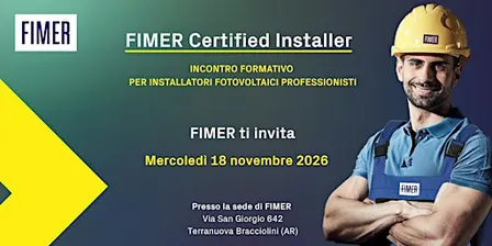 FIMER Certified Installer - 18 novembre 2026