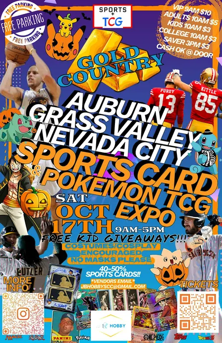 Auburn Grass Valley Nevada City Sports Cards & Pokémon TCG Costume Expo