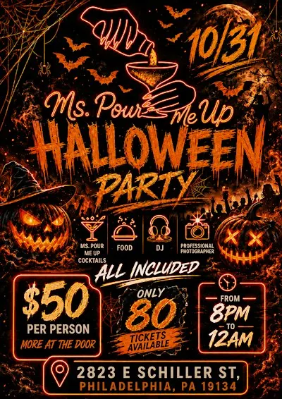 Ms. Pour Me Up Halloween Party