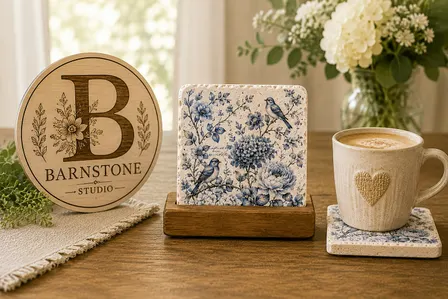 Floral Farmhouse Stone Coaster Class + Wood Base | Fall art workshop