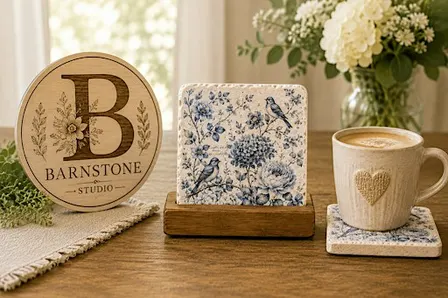 Floral Farmhouse Stone Coaster Class + Wood Base | Fall art workshop