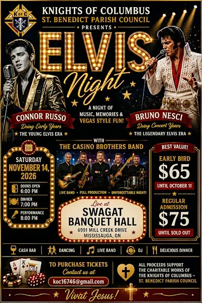 Knights of Columbus -St. Benedict Parish Council Presents Elvis Night