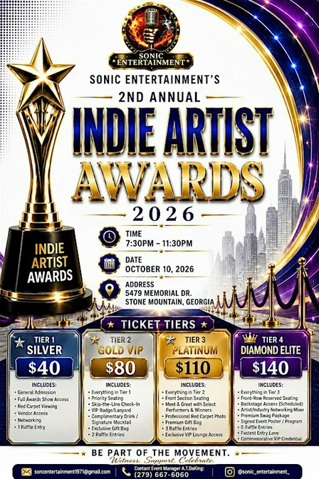 Sonic Entertainment 2nd Annual Indie Artist Awards Show