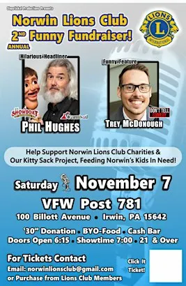 The Norwin Lions Club Presents Funny Fundraiser Stand-up Comedy Show