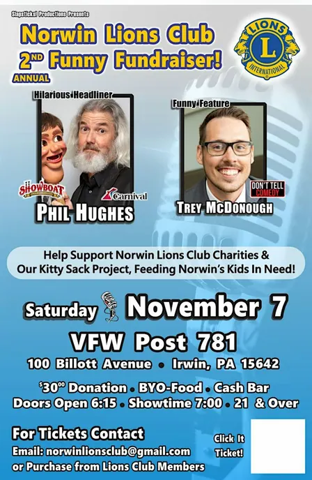 The Norwin Lions Club Presents Funny Fundraiser Stand-up Comedy Show