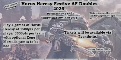 Festive Doubles GFTW…. Traitor Ticket  Hours Heresy