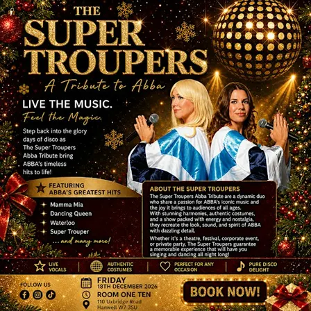 Room One Ten:SUPER TROUPERS XMAS ABBA TRIBUTE