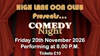 Comedy Night at High Lane, Friday 20th November 2026