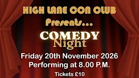 Comedy Night at High Lane, Friday 20th November 2026
