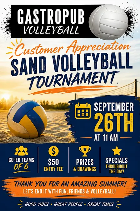 Gastropub Volleyball - Customer Appreciation Sand Volleyball Tournament