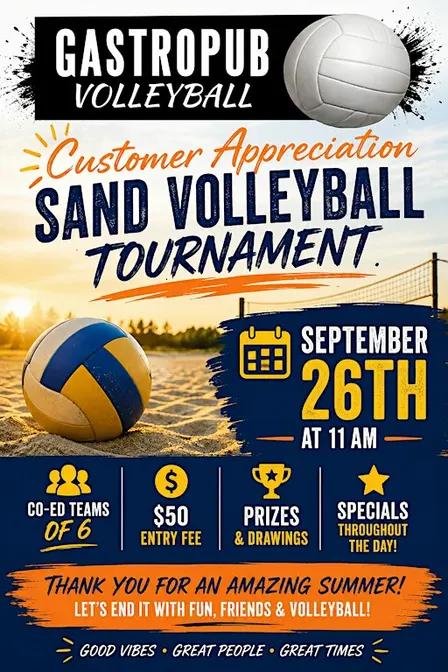 Gastropub Volleyball - Customer Appreciation Sand Volleyball Tournament