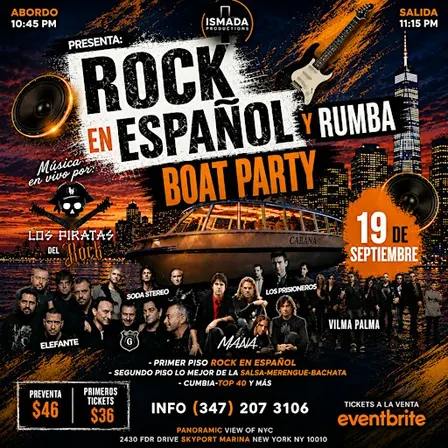 Rock en Español & Rumba Boat Party en NYC