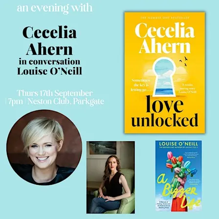 Cecelia Ahern in conversation 17th September at The Neston Club