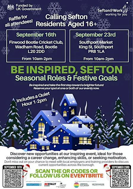 Be Inspired, Sefton Seasonal Roles & Festive Goals: Southport