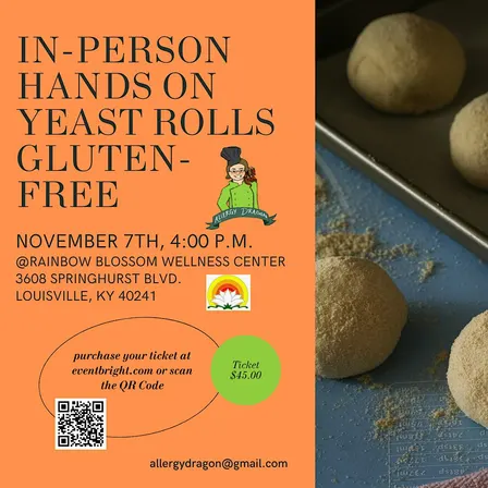 In-Person Hands On Yeast Rolls Baking Class Gluten-Free & Vegan