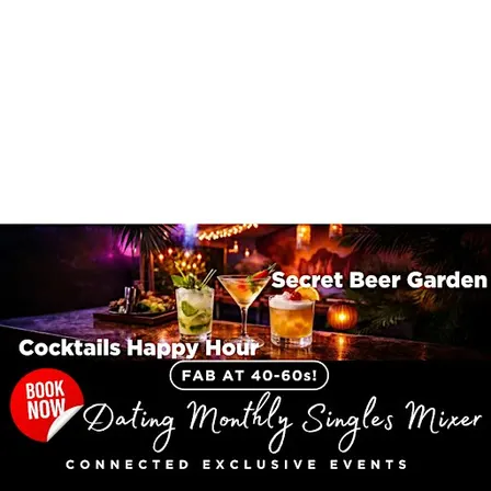 Secret Beer Garden Cocktails Happy Hour Dating Monthly Singles Mixer