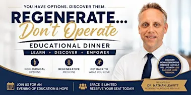 Regenerate... Don't Operate | Explore Your Options Before Surgery Sept 29