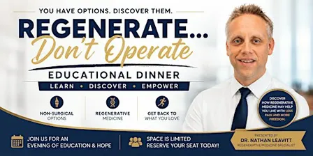 Regenerate... Don't Operate | Explore Your Options Before Surgery Oct 13th