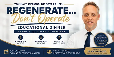 Regenerate... Don't Operate | Explore Your Options Before Surgery Oct 13th