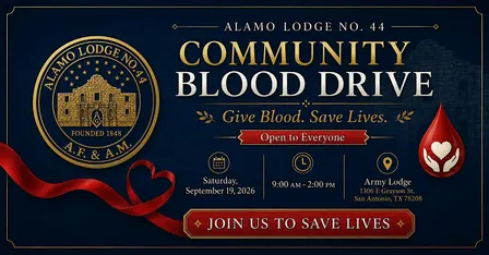Alamo Lodge No. 44 Community Blood Drive
