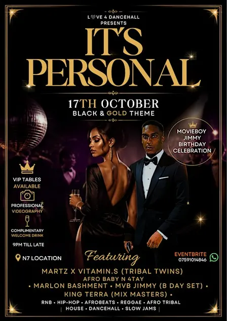 IT’S PERSONAL Black & Gold Theme