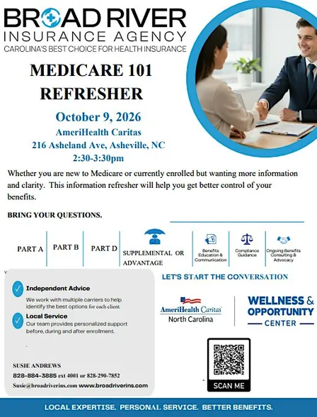 Join Broad River Insurance Agency for Medicare 101 @ACNC (zoom & in-person)
