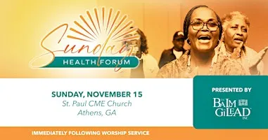 Sunday Health Forum - Athens, GA