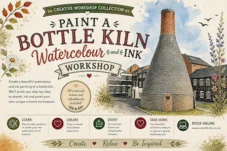 Watercolour & Ink Bottle Kiln Portrait Workshop