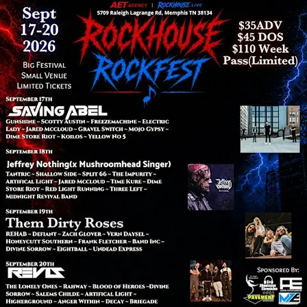 Rockhouse Rockfest Featuring: Saving Abel, Them Dirty Roses, Rehab & more