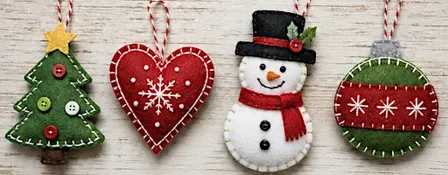 Beginner's Felt Christmas Ornament Workshop