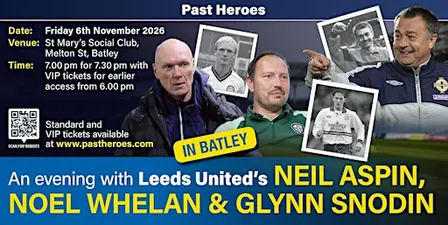 An Evening with Leeds' Neil Aspin, Glynn Snodin and Noel Whelan in Batley