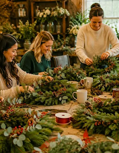 Holiday Wreath Workshop at Keel and Curley