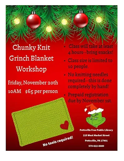 Chunky Knit Grinch Blanket Workshop
