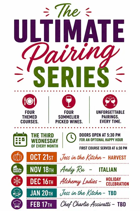 The Ultimate Pairing Series: Themed Coursed Wine Dinner