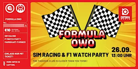 SIM RACING & FORMULA 1 WATCH PARTY - FORMULA OWO SUPPORTED BY RED BULL