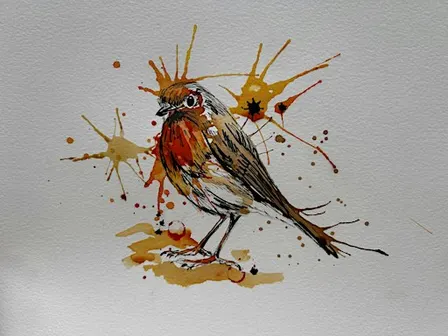 Expressive Watercolour Bird Painting