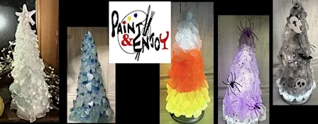 Paint and Enjoy”Traditional or Spooky Sea Glass Tree“ Royal Winery
