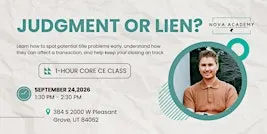 (Utah County) Judgment or Lien? - CORE CE