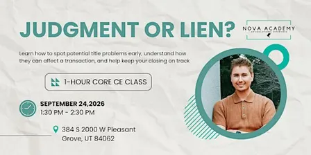 (Utah County) Judgment or Lien? - CORE CE