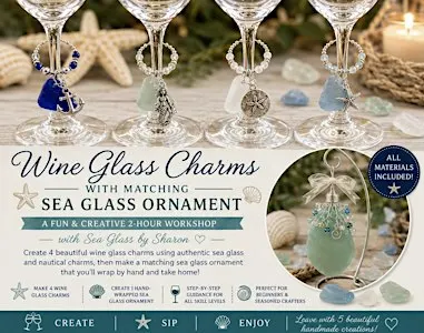 DIY Holiday Sea Glass Wine Glass Charms With Matching Ornament