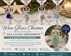 DIY Holiday Sea Glass Wine Glass Charms With Matching Ornament