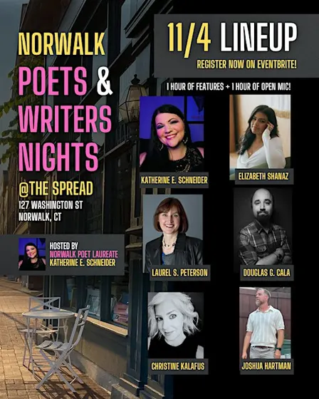 11/4 Norwalk Poets & Writers Night - Features + Open Mic!