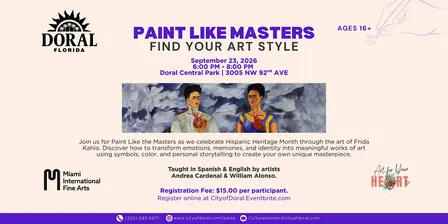 Paint Like Masters - Find your Art Style Art Class with MIFA (+16 only)
