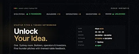 Startup Pitch & Themed Networking Sydney | Unlock Your Idea