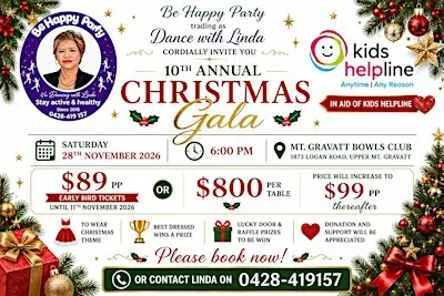 10th Annual Christmas Gala & Fundraising event in aid of Kids Helpline