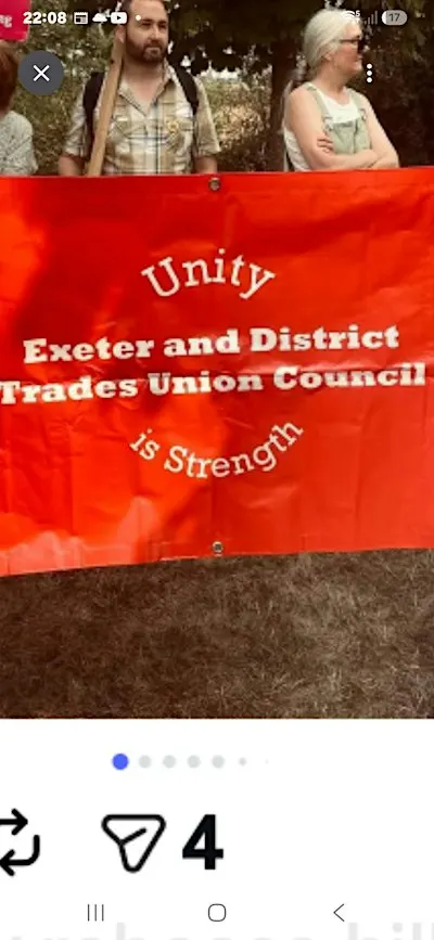 Exeter & District TC : Speaker Brett Sparkes , Unite  Community Officer