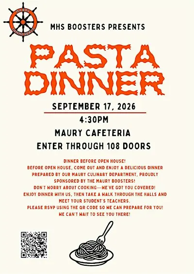 Maury Boosters presents Open House Pasta Dinner