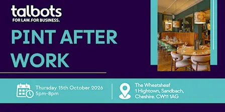 Talbots Law | Pint after work  | Sandbach Cheshire