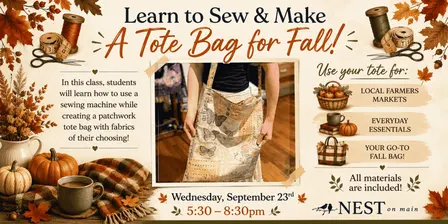 Learn to Use a Sewing Machine / Make your own Patchwork Tote Bag with Keri!