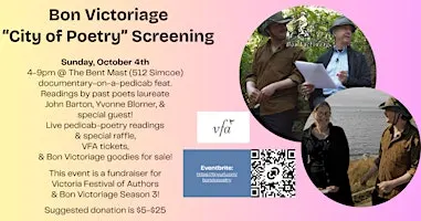 Bon Victoriage: City of Poetry Screening, Fundraiser & Poetry Pedicab Rides